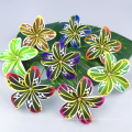 Hand Colorful Artificial Frangipani Flowe with Shell Pearl